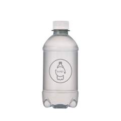 330 ml natural spring water in an R-PET bottle with screw cap. Cap colour transparent