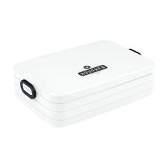 Boîte à lunch très spacieuse et luxueuse en ABS de la marque Mepal. Avec un séparateur amovible et une fermeture pratique à bouton-pression. Le couvercle se ferme parfaitement et est muni d’un joint d’étanchéité pour que le contenu reste frais pendant longtemps. Un produit de haute qualité. Capacité de 1,5 litre. Convient pour un maximum de 8 sandwiches. Approuvée pour les aliments. Ce produit bénéficie d'une garantie fabricant Mepal de 2 ans. Fabriqué en Hollande.      REMARQUE : jusqu'à 1000 articles disponibles sous 10 jours ouvrés hors marquage, à l exception des réservations.