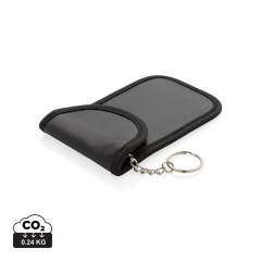 Prevent your car from being stolen! This item provides a complete signal blocker for your vehicle key fob. This prevents thieves from picking up and relaying signals from your key, and shields against break-ins and keyless ignition theft.Made of special dual weave signal blocking nano materials inside and shielded layer design. With keychain.