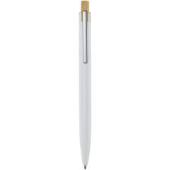 The Nooshin ballpoint pen is made from recycled aluminium, which requires less energy than producing aluminium from raw materials. It also reduces the amount of waste in landfills and helps to conserve natural resources aiming to reduce greenhouse emissions. The push button is made of bamboo. Ink colour: Black. Writing length: 800 metres. Nib size: 1.00 mm.