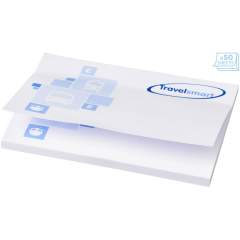 Sticky-Mate® sticky notes. Standaard model bestaat uit 50 vellen zelfklevend 80 g/m2 papier in een keuze van kleuren. Full colour print beschikbaar op elk vel. Beschikbaar in 3 formaten (25/50/100 vellen).