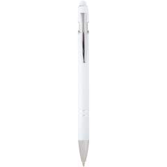 The Kish ballpoint pen with silver finish has a barrel made of recycled aluminium with a touch stylus made of silicone. Recycled aluminium reduces the amount of waste in landfills and helps to conserve natural resources aiming to reduce greenhouse emissions. Ink colour: Blue. Writing length: 800 metres. Nib size: 1.0 mm.