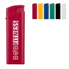 An electronic refillable lighter. Child-resistant.
