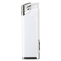 An electronic refillable lighter with a LED light. Child-resistant.