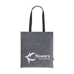 WoW! Robuster Shopper aus dickem RPET Qualitätsfilz mit langen, gewebten Baumwollgriffen. GRS-zertifiziert. Gesamtes recyceltes Material: 75%.