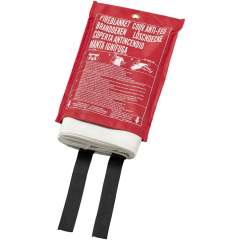 Feuerlöschdecke, die in erster Linie zur effektiven Bekämpfung kleinerer Brände bestimmt ist, z. B. bei Kleidung, Bettwäsche, Töpfen und Pfannen. Die Feuerlöschdecke ist 100x100 cm groß und wurde nach EN 1869:2019 geprüft und zertifiziert.