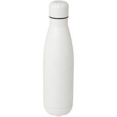 Vacuum insulated stainless steel bottle with an iconic design. The insulated 18/8 stainless steel keeps drinks hot or cold for several hours. Tested and approved under German Food Safe Legislation (LFGB), and tested for phthalates content according to REACH regulations. Featuring a base that fits in most cup holders, this sleek looking water bottle is a perfect promotional item. Volume capacity is 500 ml. Presented in a recycled cardboard gift box.