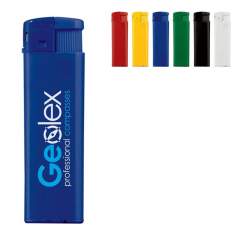 An electronic refillable lighter. Child-resistant.
