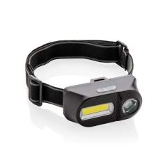Hoofdlamp met zowel COB als LED-licht. Het COB-licht van 180 lumen is perfect om gebieden in de buurt op te lichten. Schakel over naar het 90 lumen LED-licht om gebieden op grotere afstand op te lichten (tot 80 meter). Beide lichten hebben drie modi: helder, dim en knipperend. Met verstelbare elastische hoofdband van 42 cm om het artikel op je hoofd of helm te dragen. Gemaakt van ABS. Werktijd 3 uur. Inclusief batterijen voor direct gebruik.<br /><br />Lightsource: COB LED<br />LightsourceQty: 2