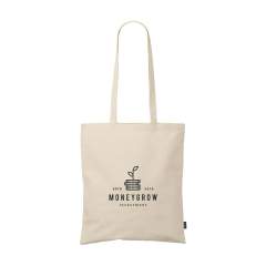 WoW! Winkeltas van 100% vastgeweven gerecycled katoen (180 g/m²). Met lange hengsels. GRS-gecertificeerd. Inhoud ca. 7 liter. Dit katoen is gerecycled. Hierdoor kan de kleur per product variëren.