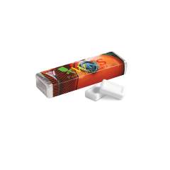 Rectangular pack with 12 mint tablets sugar free wrapped in silver foil, with a full colour printed wrapper around.