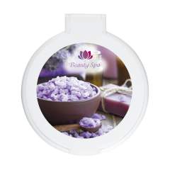 Compact mirror in a plastic holder with protective cover. Compact mirror in a plastic holder with protective cover.