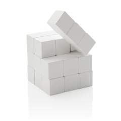 Challenge yourself with this wooden brain game! This beautiful and intriguing puzzle is made of interlocking wooden pieces that form a cube. Releasing the cube is easy, but putting it back together is a different story! The puzzle a joy to play with and ensures some brain teasing fun. The brain teaser comes in a canvas pouch for easy storage. Made with FSC®certified wood. Comes in FSC®certified  kraft gift packaging.