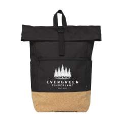 WoW! Practical urban 'roll-top' backpack made from RPET polyester combined with a high-quality cork. This backpack has a large main compartment with a separate section suitable for a laptop up to 15.6 inches in size. In addition, there are two pockets on both sides and a large zipper pocket on the front. Also included is a carrying strap, roll closure and handy click system at the top. The perfect bag for everyday use. Capacity approx. 25 litres.
