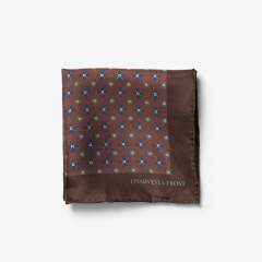 Classic silk handkerchief with floral patterns.