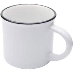 Keramische mok met vintage design voor je favoriete koffie of thee om de dag mee te beginnen. Speciale coating aan de buitenkant die sublimatiebedruukking mogelijk maakt. Vaatwasserbestendig. Gepresenteerd in een gerecyclede kartonnen geschenkverpakking. Inhoud: 240 ml.