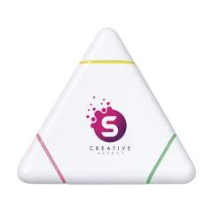 Markeerstift met 3 verschillende, fluorescerende kleuren: geel, groen en roze.