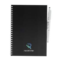 Carnet de notes effaçable A5 en papier de pierre de la marque MOYU. Avec une couverture souple et pliable de 400 g/m². Ce carnet comprend un stylo et un chiffon de nettoyage. Chaque page en papier de pierre est fabriquée naturellement sans bois et est aussi 100% recyclable. Ce carnet, avec une boucle élastique pour stylo et une reliure robuste à spirales comprend 18 pages du papier ligné. Prenez des notes avec le stylo MOYU spécial qui l'accompagne. Ce stylo contient l'encre Frixion d'origine. Cette encre spéciale sèche complètement sur le papier de pierre et s'efface facilement sans laisser de traces. Humidifiez légèrement le chiffon MOYU fourni avec un peu d'eau et effacez l'encre. De cette façon, les pages restent vides pour les nouvelles idées et les listes de tâches. Vous pouvez écrire 500 fois en moyenne sur du papier de roche. Ce carnet vous servira pendant des années.       Le papier de pierre est composé à 80% de calcaire et à 20% de plastique propre. Il est fabriqué naturellement sans bois et sa fabrication ne nécessite ni eau ni produits chimiques. La production de papier de pierre est donc plus économique et génère 67% de CO2 en moins que la production de pâte à papier. De plus, le papier de pierre peut être recyclé à l'infini, sans avoir à ajouter de nouvelles matières premières.