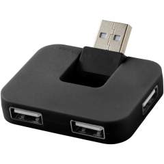 Rechteckiger USB-Hub mit 4 Anschlüssen und klappbarem Eingangsanschluss.