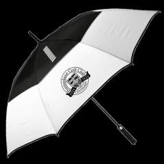 Stevige lichtgewicht golfparaplu met dubbellaags scherm en een doorsnede van 162 cm. Steel van glasvezel met een pop-up knop. Inclusief beschermhoes.