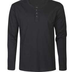T-shirt met lange mouwen, vierknoopsluiting en contrasterende naad op de schouders. De t-shirt is in slubkatoen waardoor het materiaal een gemêleerd effect krijgt. Oeko-Tex 100 gecertificeerd. T-shirt met lange mouwen, vierknoopsluiting en contrasterende naad op de schouders. De t-shirt is in slubkatoen waardoor het materiaal een gemêleerd effect krijgt. Oeko-Tex 100 gecertificeerd.
