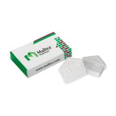 Full colour printed box filled with 2 mints in house shape.