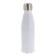 Bouteille isotherme double paroi 500ml en Inox alimentaire, 100% étanche. Double utilisation – froid et chaud pendant 24h (selon conditions). Marquage en sublimation , nominatif possible,  sur une très grande surface. Livré sous boîte cadeau. La bouteille peut être utilisée en remplacement des bouteilles en plastique. Tous nos produits sont testés et certifiés, et répondent  aux normes sociales. Peut contenir des boissons gazeuses.