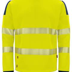 • sweater met contrast aan de manchetten, schouders en kraag <br />• nauw aansluitende pasvorm <br />• gesealde en gesegmenteerde reflectiebanden met stretch van 3M, ook over de schouders<br />• aan de schouders stretch stof in softshell voor een verhoogde bewegingsvrijheid