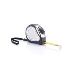 5m/19mm ABS chrome plated kast met soft rubber grip en geel mat tape. Inclusief riemclip en polsband.<br /><br />TapeLengthMeters: 5.00