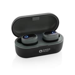 Ecouteurs en ABS avec technologie BT 5.0 pour connexion facile (jusqu’à 10m) et une qualité d’écoute parfaite. Batterie 50mAh pour 3 heures d’écoute et peut être rechargé en 2 heures dans le boîtier de charge. Livré dans un étui de recharge de 500 mAh et des embouts de différentes tailles.<br /><br />HasBluetooth: True<br />PVC free: true