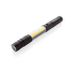 Lampe de travail magnétique à double LED qui peut être fixée sur n'importe quelle surface métallique pour un éclairage optimal. Cette lampe en aluminium vous permet de passer de sa taille normale de 26 cm à 64 cm, pour ramasser des objets qui sont coincés dans des endroits difficiles à atteindre, et est équipée de trois LED de 10 lumens pour une luminosité extra dans les espaces sombres et d'une lumière COB de 80 lumens. Lorsque la tête de la torche est étendue, elle devient flexible et peut être réglée dans n'importe quelle direction. Piles incluses.<br /><br />Lightsource: COB LED<br />LightsourceQty: 2