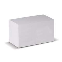 Block in Form eines Containers. Weißes Papier, ca. 690 Blatt, Papierqualität 90g/m². Einzelblattdruck möglich.