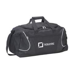 Ruime sport-/reistas van 600D polyester. Met ritsvak aan de voorzijde, gaasvak, 2 handgrepen en verstelbare schouderriem. Inhoud ca. 22 liter.