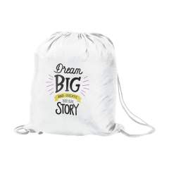 Rucksack aus Wasser abstoßendem 190T Polyester. Mit Zugkordel. Fassungsvermögen ca. 8 Liter.