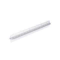 Aluminium driehoeks liniaal met 5 verschillende schalen: 1:20, 1:25, 1:50, 1:75 en 1:100.<br /><br />TapeLengthMeters: 0.30