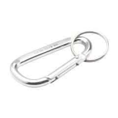 WoW! Karabijnhaak van gerecycled aluminium met metalen sleutelring (niet geschikt voor klimmen). GRS-gecertificeerd. Totaal gerecycled materiaal: 81%.     Door het gebruik van gerecycled aluminium worden er minder nieuwe grondstoffen gebruikt tijdens de productie van dit product. Dit betekent minder energieverbruik en minder gebruik van water.