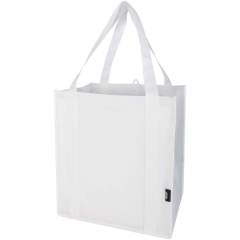 Fabriqué en RPET non-tissé durable et résistant à la déchirure, le sac shopping Liberty recyclé certifié GRS est doté d'une planche de fond qui le rend polyvalent et solide. Le sac shopping est doté d'un grand compartiment principal et de poignées de 25 cm de long. Capacité : 29 litres. Capacité de charge maximale de 12 kg.
