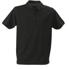 Poloshirt voor heren met drieknoopsluiting, zijsplitjes en contrasterend neklint. Kraag in twee lagen.