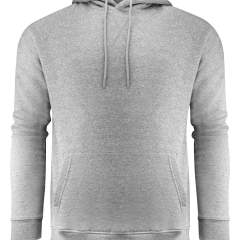 Hoodie met raglanmouwen en halvemaanvormige nek. Grijs mêlée trekkoorden en contrast aan de binnenkant van de capuchon. <br />Kangoeroezak aan de voorzijde. Geborsteld aan de binnenkant. Rib aan de manchetten en zoom onderaan.