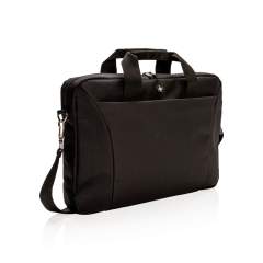 Sac ordinateur fin 600D et 1680D avec une poche rembourrée pour ordinateur portable 15,4'', une poche séparée pour tablette ou iPad, et une poche frontale organiseur comprenant pochettes et porte-stylos pour garder tous vos petits objets. L’ouverture spéciale au dos permet de glisser le sac autour des poignées d’un trolley. Possibilité de porter le sac de différentes manières grâce à la bandoulière réglable et détachable. Sans PVC.<br /><br />FitsLaptopTabletSizeInches: 15.4<br />PVC free: true