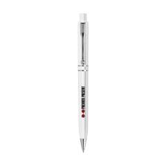Blue ink ballpoint pen by Stilolinea®, with metal tip, clip and trims. Made in Italy.