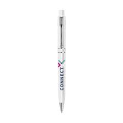 Balpen van het merk Stilolinea®. De houder is 100% van gerecycled plastic. Met blauwschrijvende vulling en metalen puntstuk, clip en tussenringen. Made in Italy.