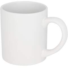 This ceramic mug has a special coating for sublimation. Volume capacity is 210ml. Presented in a white carton box.
