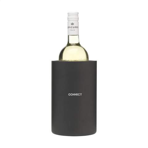 Refroidisseur de vin en acier inoxydable à double paroi avec un extérieur noir mat. Par pièce dans une boîte.