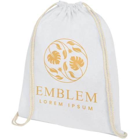 Large main compartment with cotton drawstring closure. Resistance up to 5 kg weight. 