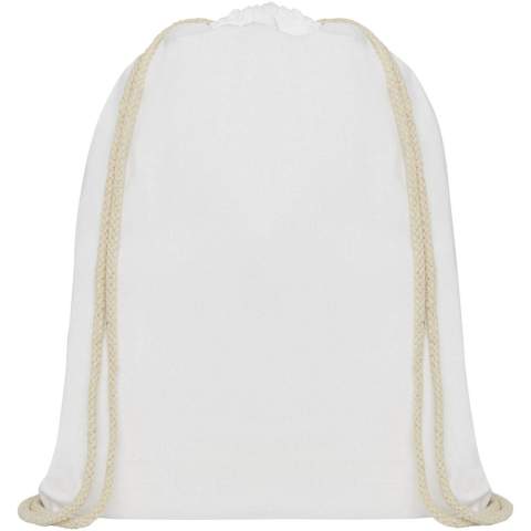Large main compartment with cotton drawstring closure. Resistance up to 5 kg weight. 