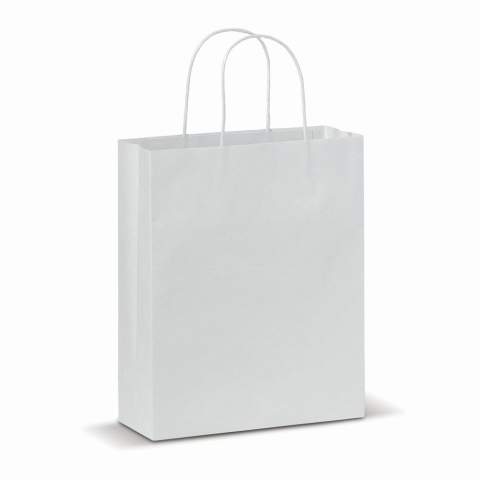 Sac en papier kraft avec poignées en papier torsadé. Certifié FSC et fabriqué en Europe.
