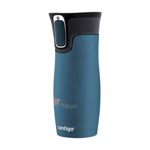 Double-walled thermo cup with stainless steel inner, AUTOSEAL® technology (100% spill and leak-free design. Press the button AUTOSEAL®, take a sip. The drinking hole closes automatically after each sip) and additional security closure and additional safety lock. Drinks stay hot for up to 5 hrs and cold for up to 12 hrs. Only the lid is dishwasher safe. Includes instructions. Capacity 470 ml.
Perfect match with the removable infuser Contigo® TEA Infuser, Item 4210. With this accessory, you can make tea on the move. Specially developed for the Contigo® West Loop Mug.
STOCK AVAILABILITY: Up to 1000 pcs accessible within 10 working days plus standard lead-time. Subject to availability. 
Contigo® The best in quality, design and technology. Immediately recognisable by its sleek and stylish design, strong and solid. The innovative Contigo® water bottles and thermo cups are odourless, tasteless and BPA-free. The drinking bottles are operated one-handed and guaranteed to be 100% leak-free, so can be used anywhere, anytime, also on the go. Comes with a 2-year manufacturer's warranty. Our top favourites for a durable promotion.