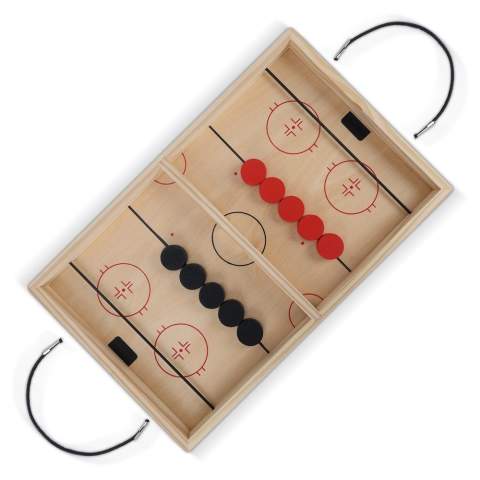 Découvrez le passionnant jeu Sling Puck d'InSideOut, parfait pour les jeunes et les moins jeunes ! Ce modèle de table interactif offre des heures de plaisir pour deux joueurs. Le but est simple : utiliser l'élastique pour envoyer les cinq palets de l'autre côté de la table avant que l'adversaire ne le fasse. L'action rapide du jeu met à l'épreuve vos réflexes et favorise le développement du temps de réaction et de la coordination œil-main. Son design compact en fait un jeu idéal pour la maison, les vacances ou les fêtes. Ce jeu apporte plus que de l'excitation et de l'amusement. Un jeu amusant pour les anniversaires, les vacances ou toute autre occasion spéciale !

