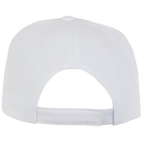The Hades 5 panel cap is made from 175 g/m² cotton twill, offering not only durability but also a soft and breathable feel. The embroidered eyelets ensure optimal ventilation, keeping you cool and comfortable during adventures. Its structured front panel adds a touch of sophistication, making it an ideal choice for both casual and active wear. With a head circumference of 58 cm, it promises a tailored fit for various head sizes, with the fabric hook and loop fastener that allows for easy and secure adjustments. With the cotton inside details adding an extra layer of comfort, this cap is the perfect accessory for any occasion.